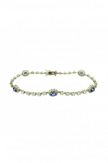 18ct White Gold Tanzanite Diamond Bracelet
