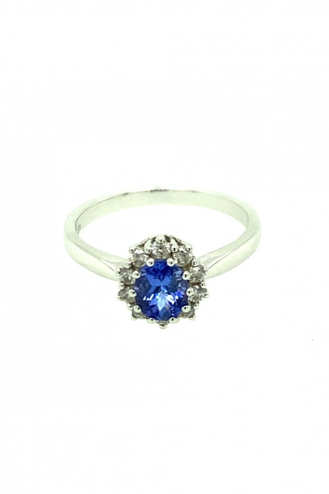 18ct White Gold Tanzanite & Diamond Ring