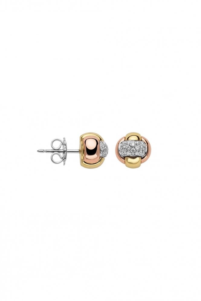 FOPE 18ct White, Yellow and Rose Gold Earrings with Diamonds 73801OX_BB_4_XXX_000