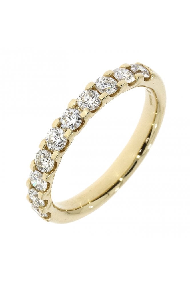 18ct Yellow Gold 10 Stone Diamond Eternity Ring 18ct Yellow Gold Square Claw Set