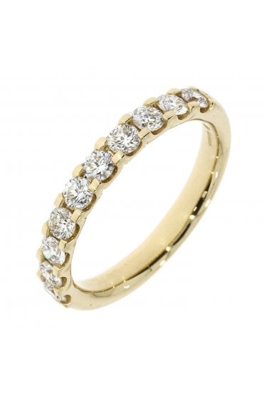 18ct Yellow Gold 10 Stone Diamond Eternity Ring 18ct Yellow Gold Square Claw Set