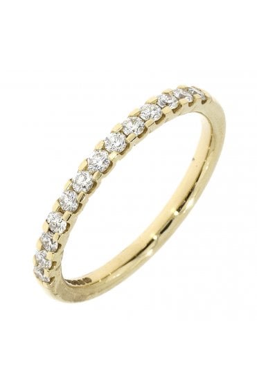 18ct Yellow Gold 13 Stone Diamond Eternity Ring 18ct Yellow Gold Square Claw Set