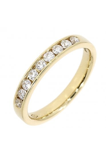 18ct Yellow Gold 9 Stone Diamond Eternity Ring 18ct Yellow Gold Channel Set