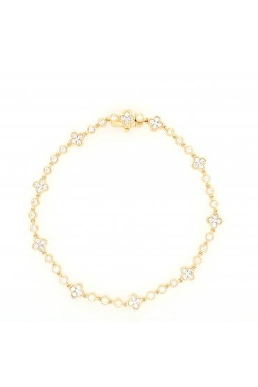 18ct Yellow Gold and Diamond Bracelet 18ct Yellow Gold Rubbed Over Millgrain Set