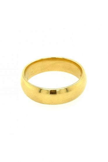 18ct Yellow Gold D Shape Court Ring