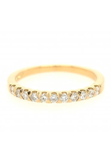 18ct Yellow Gold Diamond Half Eternity Ring 18ct Yellow Gold Pinched Cog Set