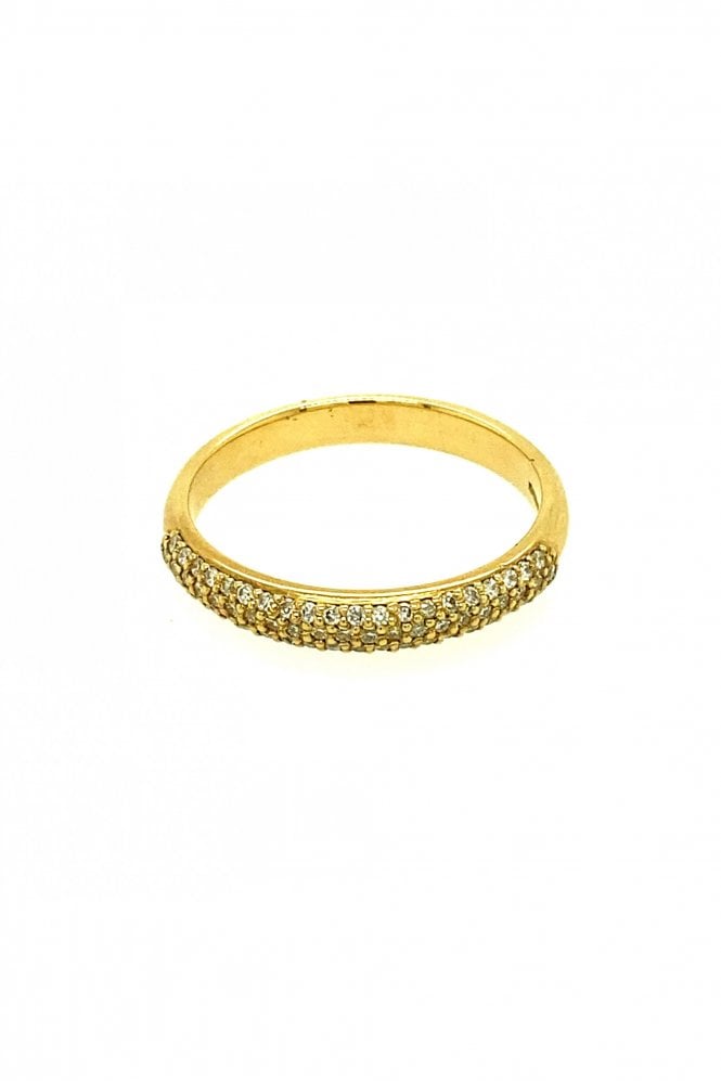 18ct Yellow Gold Diamond Half Eternity Ring Round Brilliant Cut 0.43ct Diamond