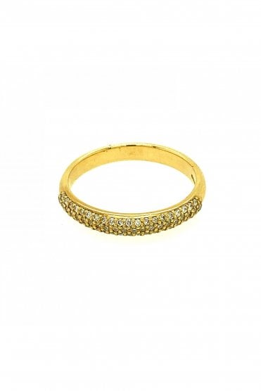 18ct Yellow Gold Diamond Half Eternity Ring Round Brilliant Cut 0.43ct Diamond