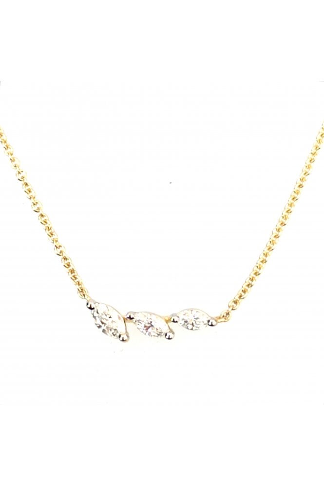18ct Yellow Gold Diamond Necklace 18ct White Gold Claw Set
