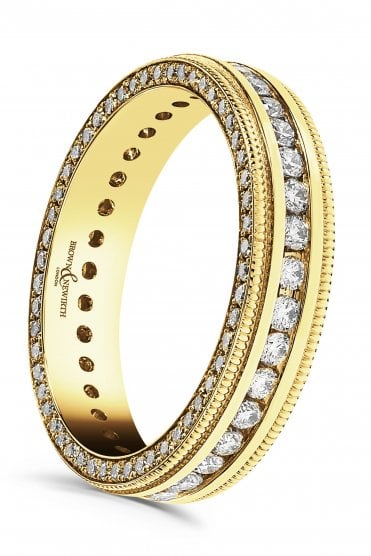 18ct Yellow Gold Diamond Ring Half Eternity ET1020 18Y