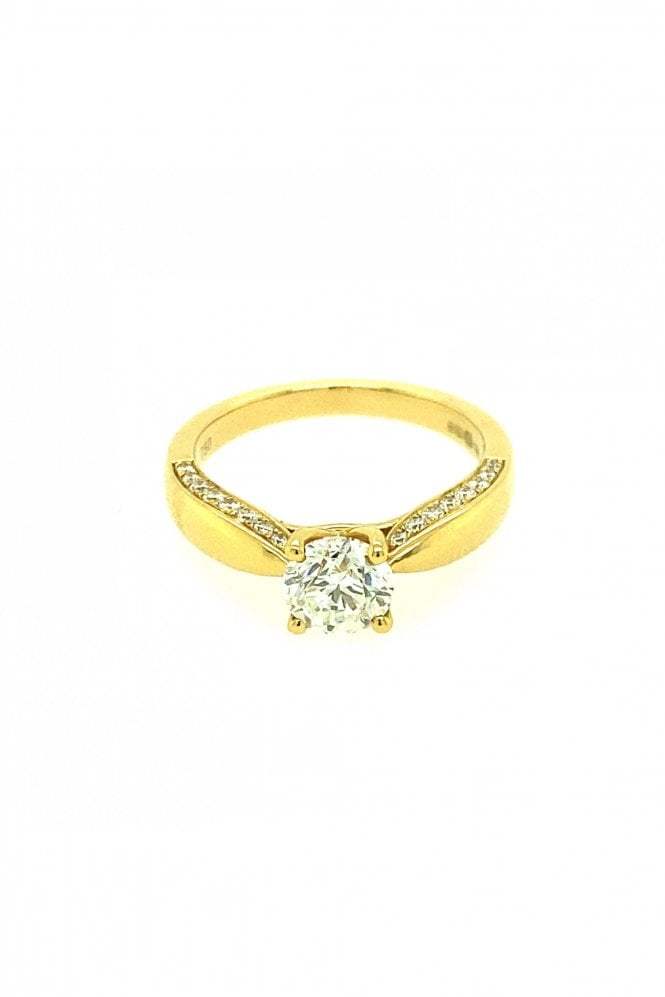 18ct Yellow Gold Diamond Shoulder Ring Diamond Weight 0.91ct