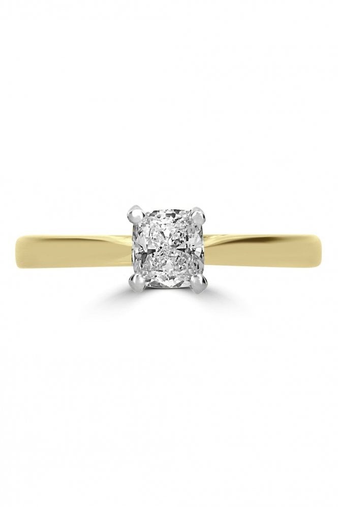 18ct Yellow Gold Diamond Single Stone Ring Platinum Claw Set