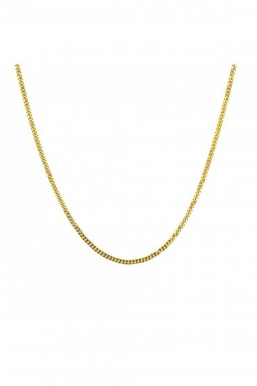 18ct Yellow Gold Fine Curb Chain Chain Length 16 Inches