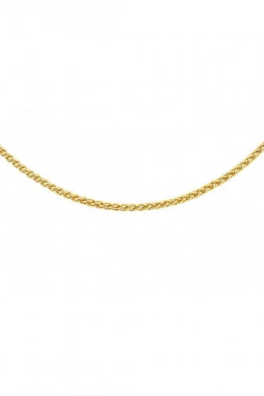 18ct Yellow Gold Mini Spiga Chain Chain Length 18 Inches