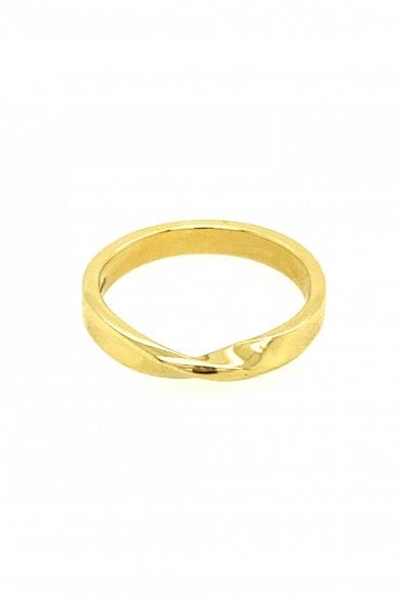 18ct Yellow Gold Shaped 3mm Band Ring