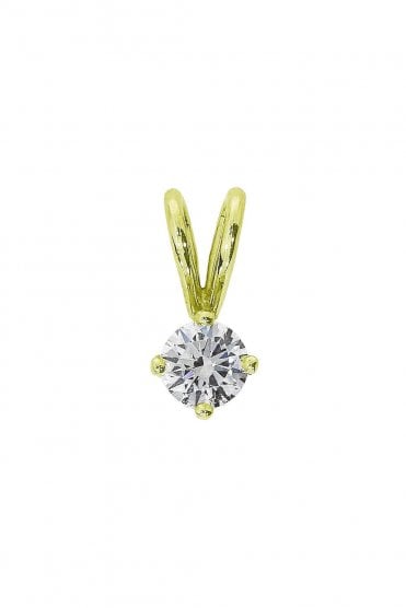 18ct Yellow Gold Single Diamond Pendant