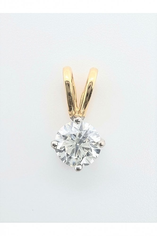 18ct Yellow Gold Single Stone Diamond Pendant
