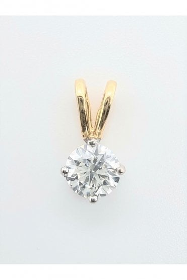 18ct Yellow Gold Single Stone Diamond Pendant