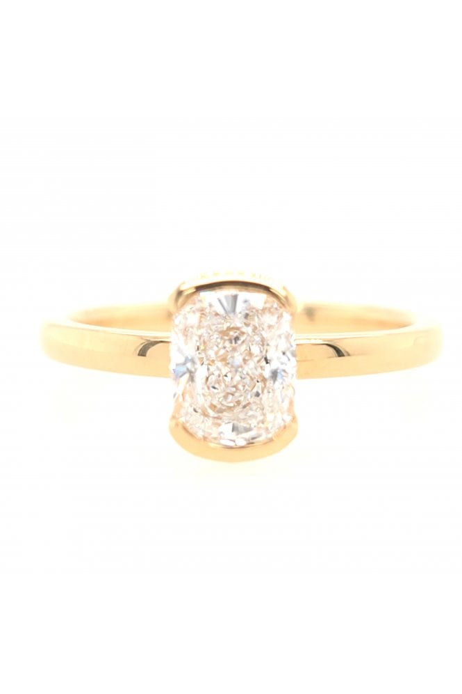 Brown & Newirth 18ct Yellow Gold Single Stone Diamond Ring 18ct Yellow Gold Half Rub-over Set