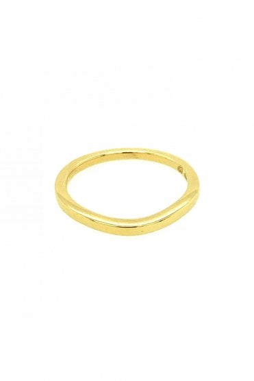 18ct Yellow Gold Small Dipped Shape Band 1.5mm