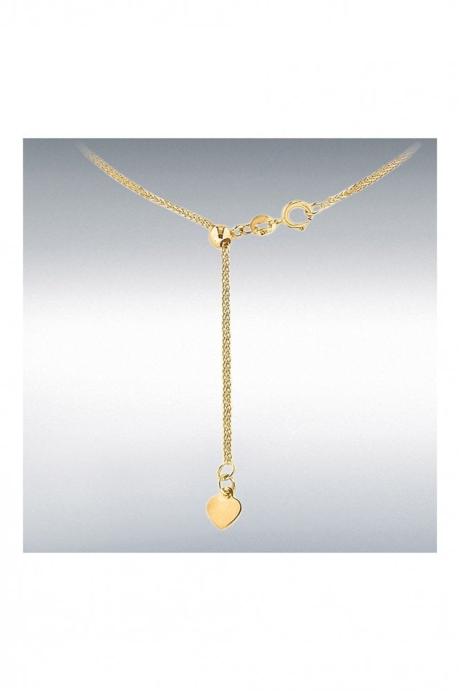 18ct Yellow Gold Spiga Adjustable Slider Chain Length 20 Inches