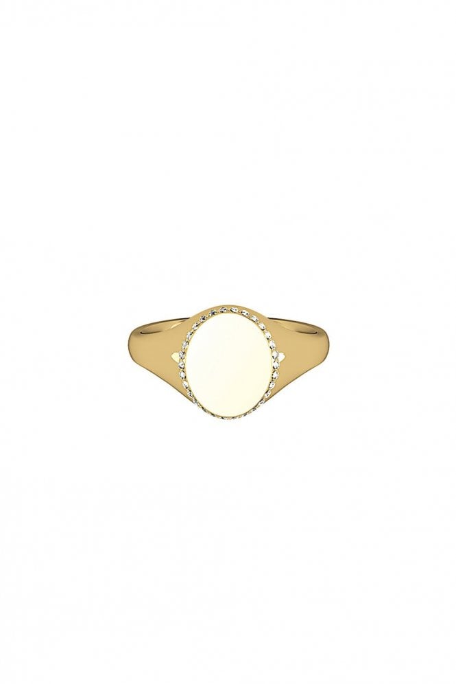 18ct Yellow Gold with Diamond Signet Ring
