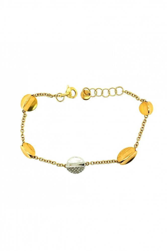 18ct Yellow & White Gold Diamond Bracelet 18ct Yellow & White Gold Pave Set