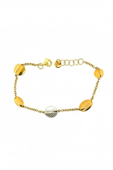 18ct Yellow & White Gold Diamond Bracelet 18ct Yellow & White Gold Pave Set