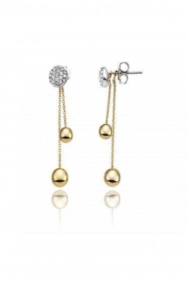 18ct Yellow & White Gold Diamond Drop Earrings  1O01442B12000