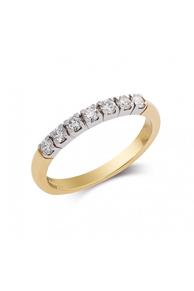 18ct Yellow & White Gold Diamond Half Eternity Ring 18ct White Gold Castle Set