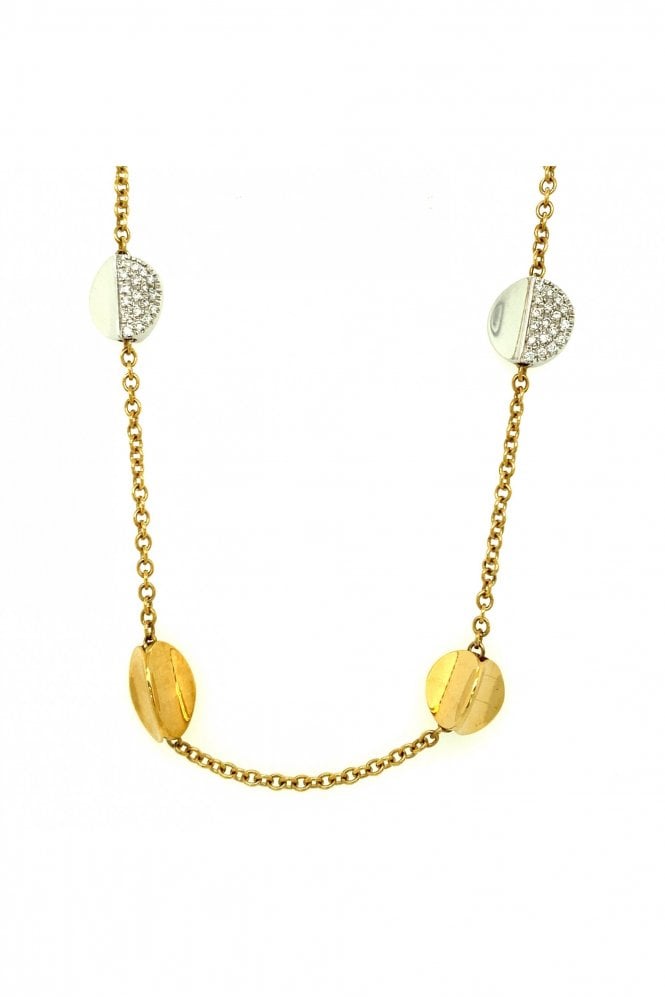 18ct Yellow & White Gold Diamond Necklace 18ct Yellow & White Gold Pave Cut