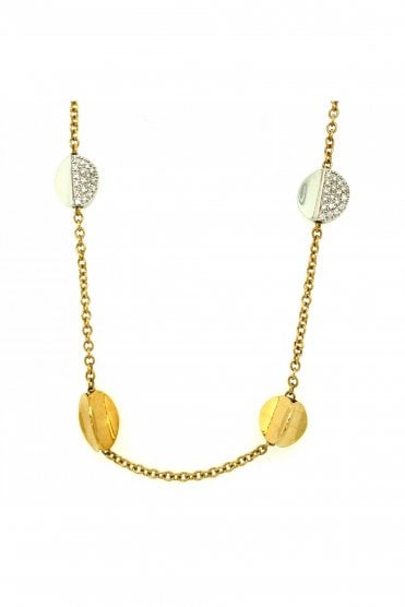 18ct Yellow & White Gold Diamond Necklace 18ct Yellow & White Gold Pave Cut