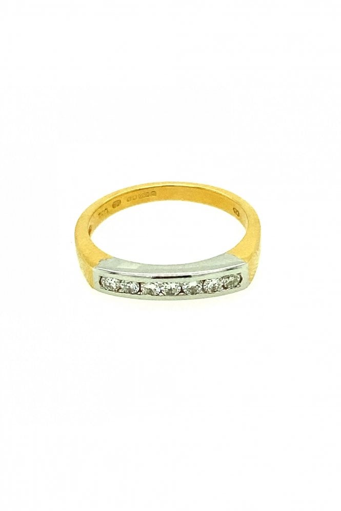 18ct Yellow & White Gold Diamond Ring Half Eternity