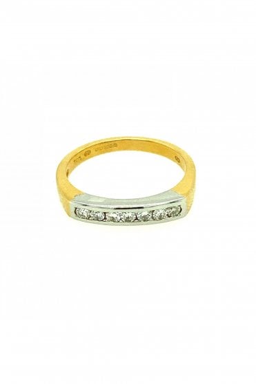 18ct Yellow & White Gold Diamond Ring Half Eternity