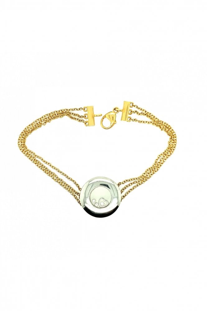18ct Yellow & White Gold Floating Diamond Bracelet 0.63ct Diamond Round Brilliant Cut