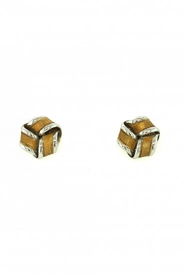 18ct Yellow & White Gold Knot Earrings