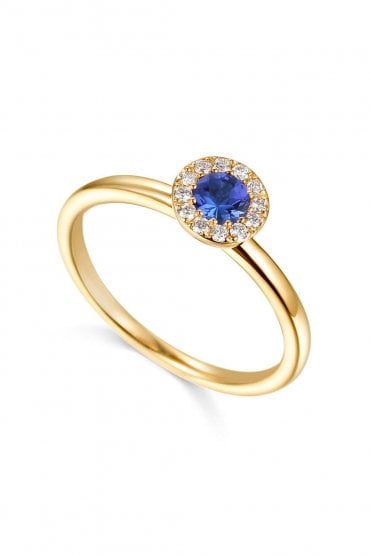18ct Yellow & White Gold Tanzanite & Diamond Ring