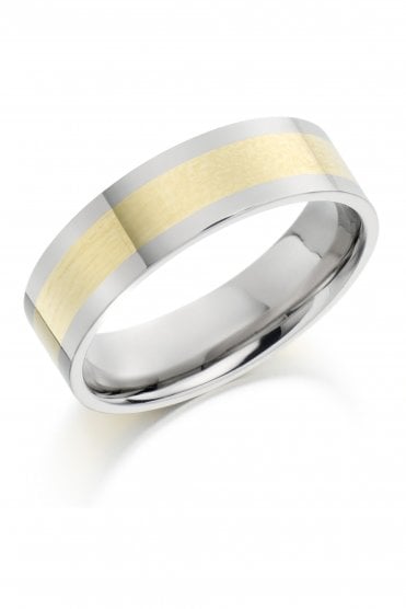 3mm Mixed Metal Satin and Polished Wedding Ring
