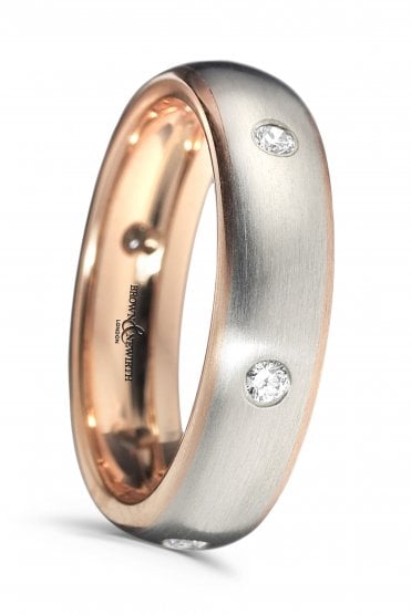 5mm Mixed Metal & Diamond Set Band XD618