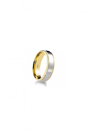 5mm Palladium & 18ct Yellow Gold Ring 7051