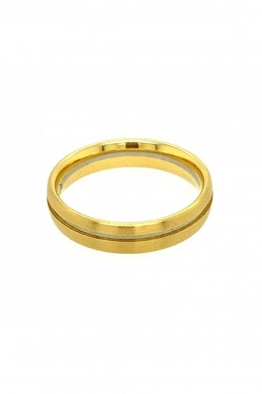 5mm Wedding Band in 18ct Yellow & White Gold 073620-031490-004