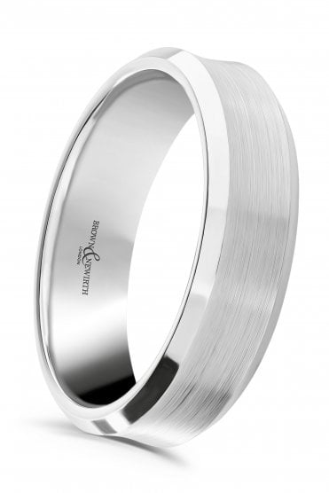 6mm Concaved Palladium Satin Ring with Polished Edges CCNC626
