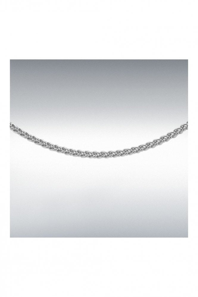 9ct White Gold 1.4mm Spiga Chain Length 18 Inches