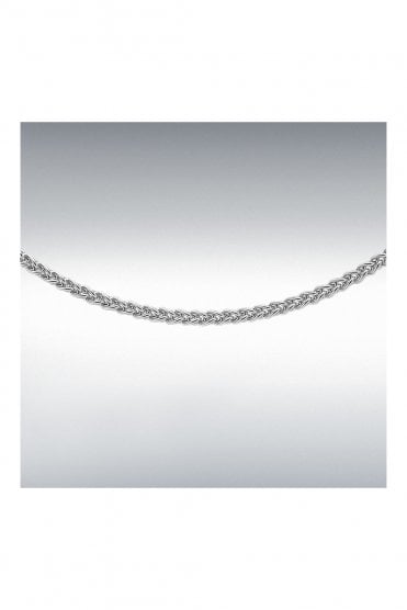 9ct White Gold 1.4mm Spiga Chain Length 18 Inches