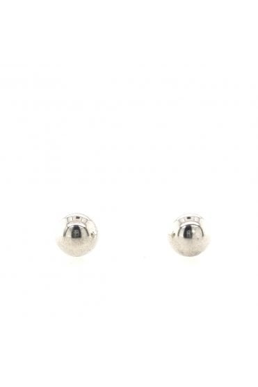9ct White Gold 5mm Ball Stud Earrings 9ct White Gold Posts & Butterflies