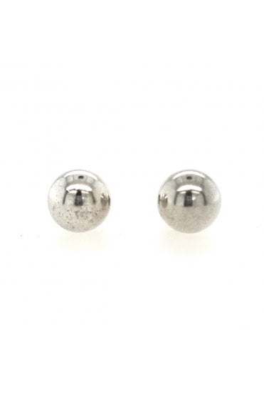 9ct White Gold 6mm Ball Stud Earrings 9ct White Gold Posts & Butterflies