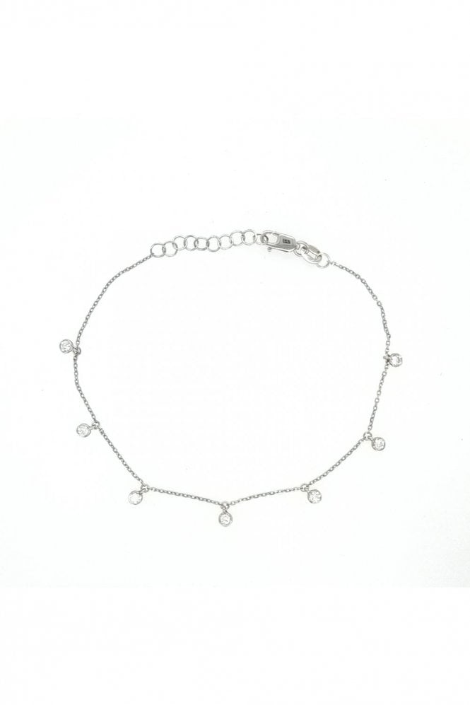 9ct White Gold Diamond Bracelet  9ct White Gold Rub-over Set