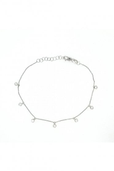 9ct White Gold Diamond Bracelet 9ct White Gold Rub-over Set
