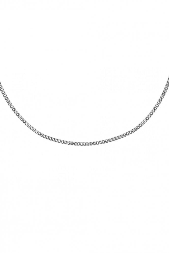 9ct White Gold Diamond Cut Curb Chain Chain Length 18 Inches