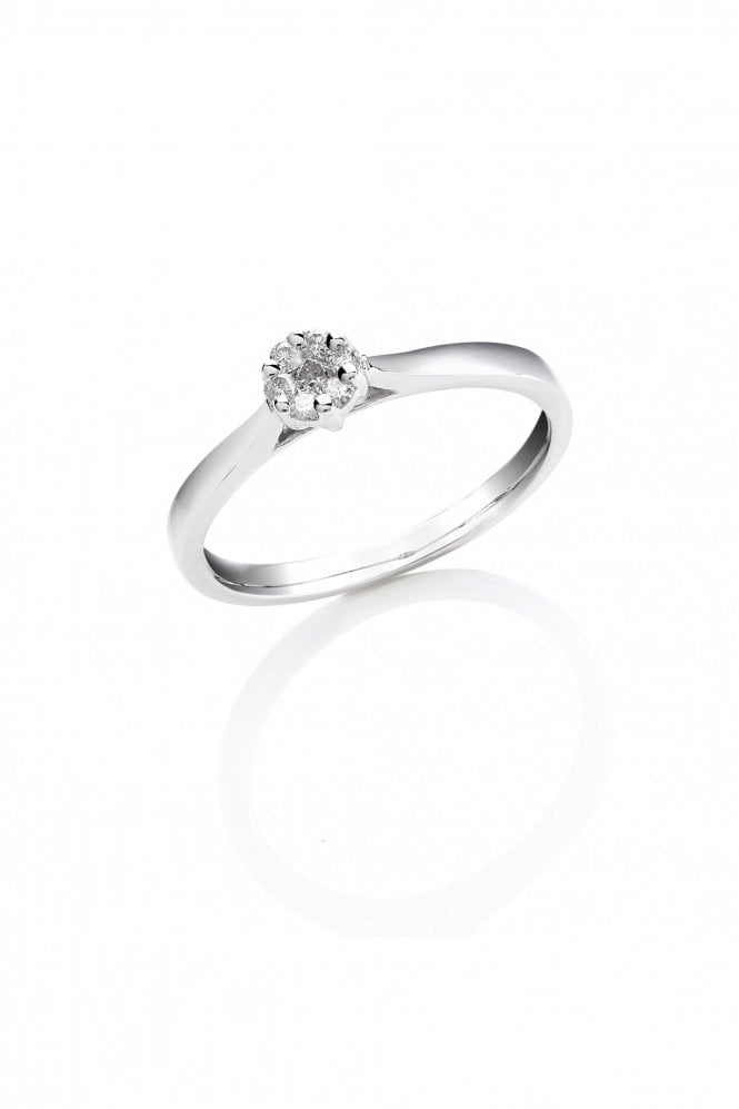 9ct White Gold Diamond Ring Diamond Total Weight 0.11ct